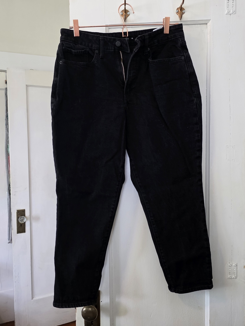 Old Navy Black Women's High-Rise Curvy O.G. Straight Jeans